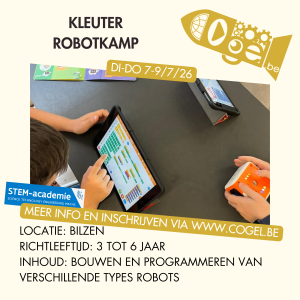 Kleuter robotkamp 7-9/7/26